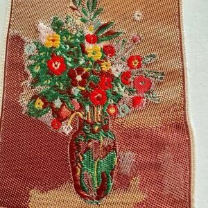 Vintage Miniature Warner Woven Label Co. Artex Silk Woven Jacquard Tapestry
